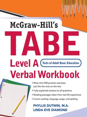 cover image of TABE (Test of Adult Basic Education) Level A Verbal Workbook